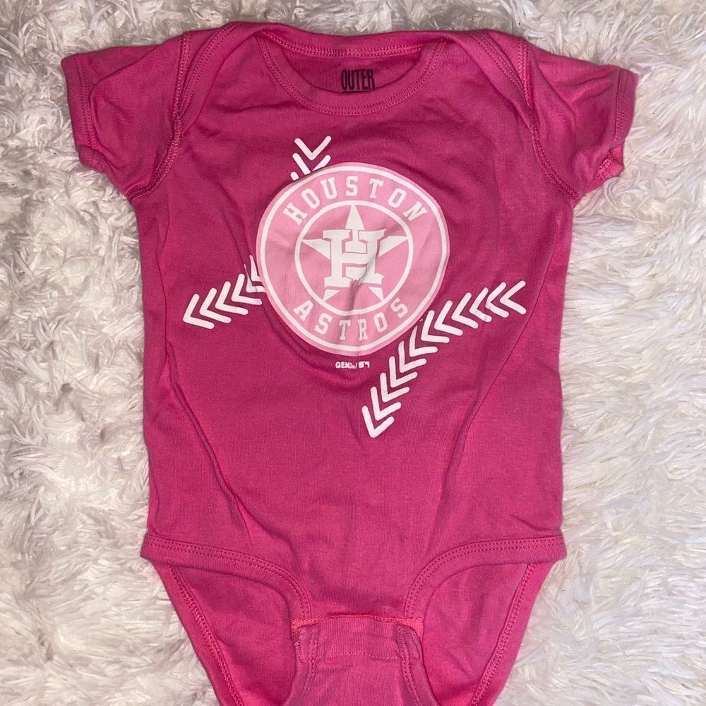 Pink Houston Astros Baby One Piece
